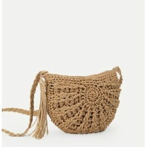 Tassel Detail Straw Bag